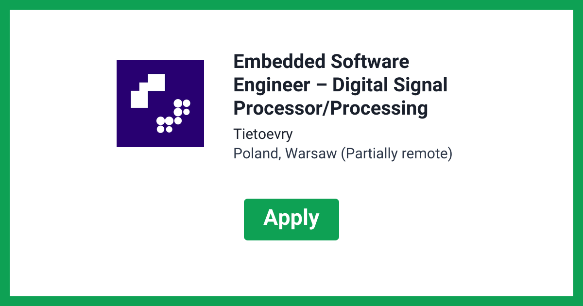 Embedded Software Engineer Digital Signal Processor/Processing at